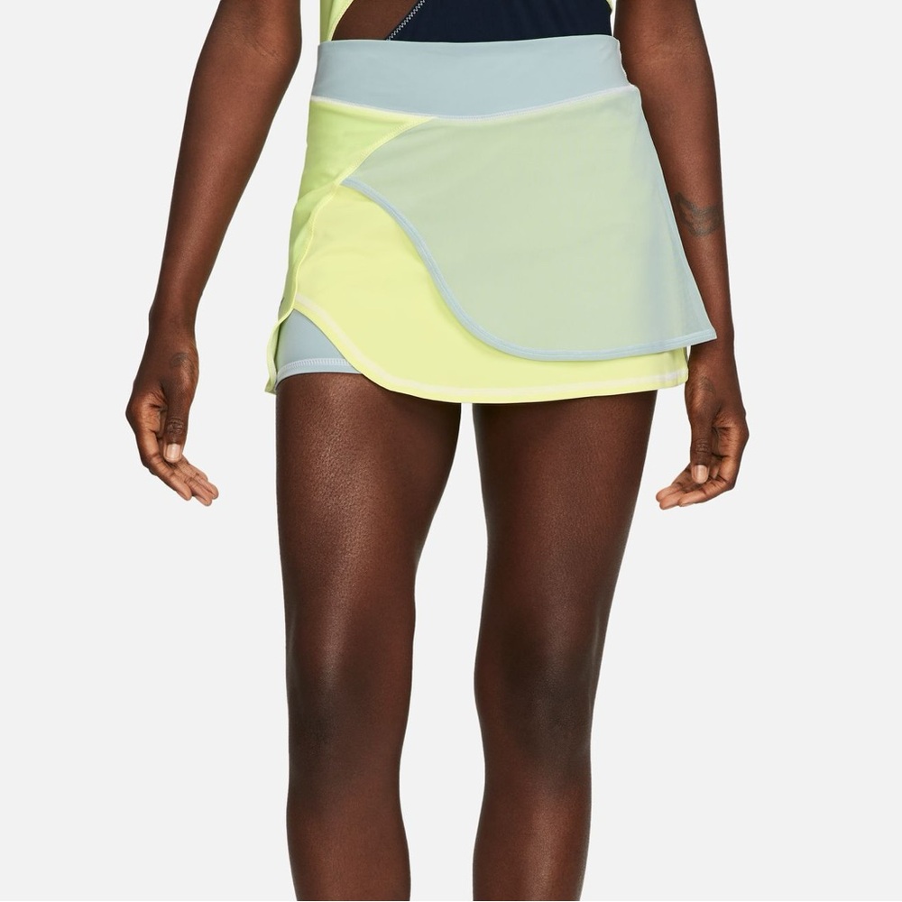 NEW Nike Court Dri-FIT Slim fit Slam Women's Tennis Skirt in Volt Blue Yellow XL - Picture 2 of 8